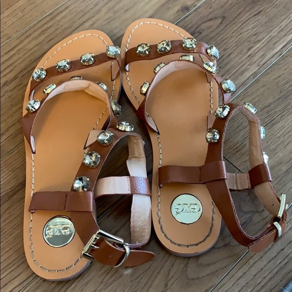 💕x2HP💕Exe Carmen leather crystal sandals - Picture 4 of 14